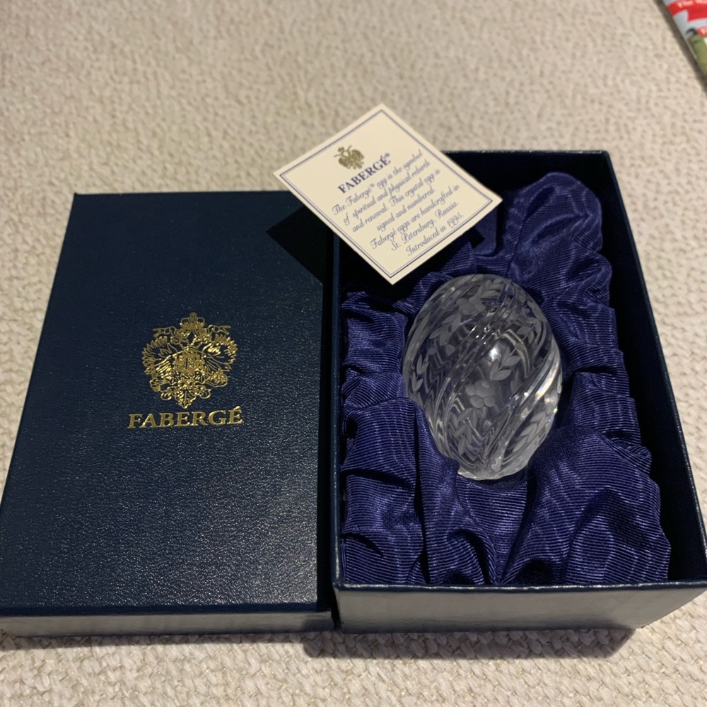 FABERGE ETCHED CRYSTAL EGG- EASTER TIME!🐇🐇